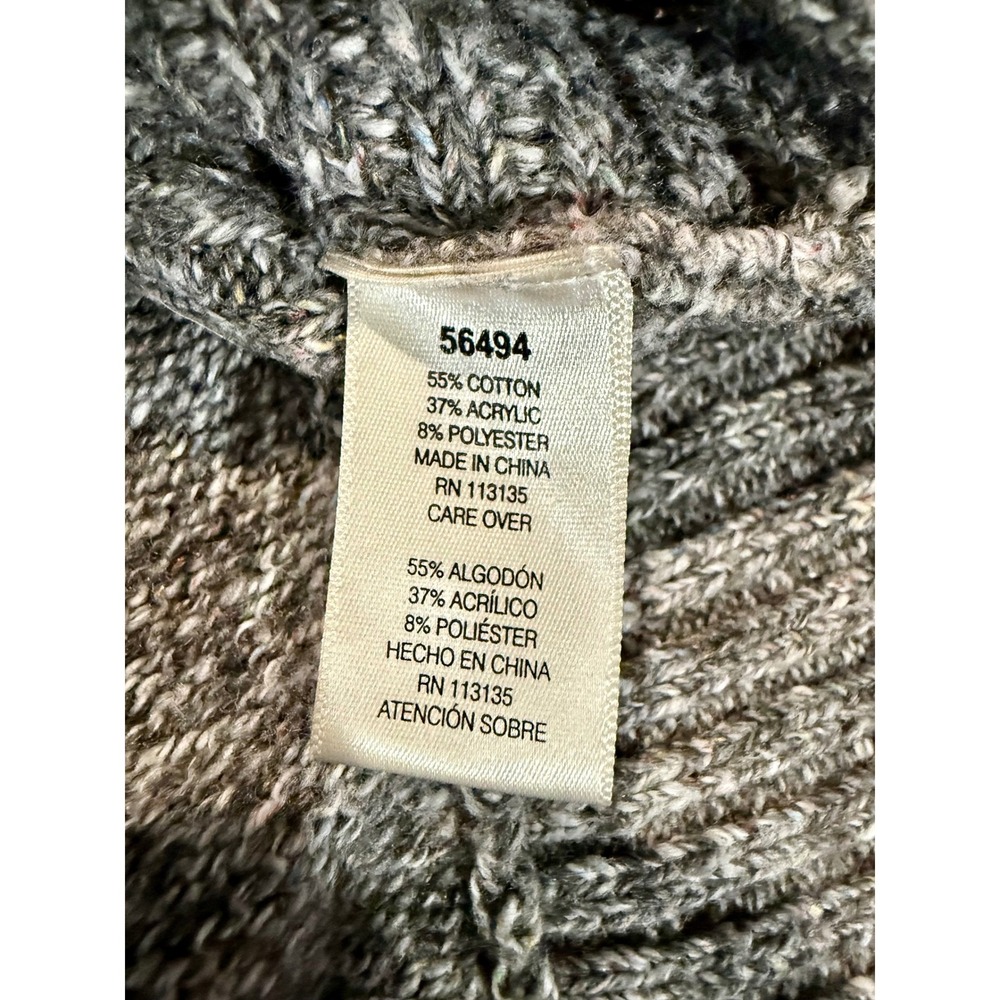 Leo & Nicole Womens Gray Cowl Neck Long Sleeve Knit Pullover Sweater - Picture 9 of 11